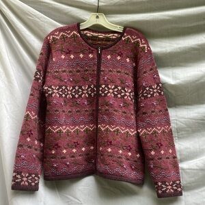 Unbranded purple knit cottage core cardigan sweater, size large